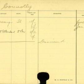 Staff Card - Connolly, R - employed 1913-1915