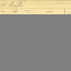 Staff Card - Coates, A - employed 1907-1919