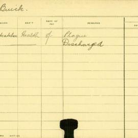 Staff Card - Buick, D - employed 1909