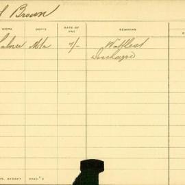 Staff Card - Brown, J - employed 1907