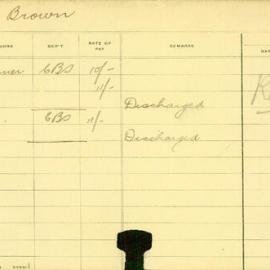 Staff Card - Brown, G - employed 1910