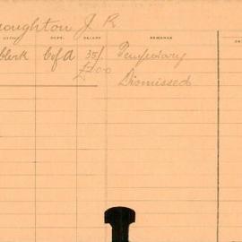 Staff Card - Broughton, JR - employed 1916-1917