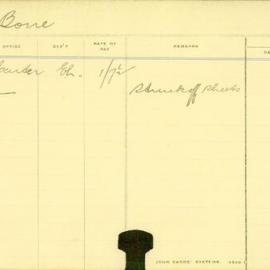 Staff Card - Bone, S - employed 1912