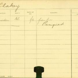 Staff Card - Blakey, V - employed 1911