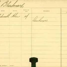 Staff Card - Blackneck, J - employed 1907