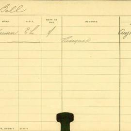 Staff Card - Bell, C - employed 1906-1907