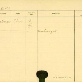 Staff Card - Armour, P - employed 1913