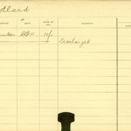 Staff Card - Adlard, E - employed 1913