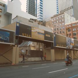 Meriton development site hoardings, Bathurst Street Sydney, 2001