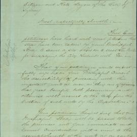 Petition to have gasworks built immediately. Thomas Davis; Charles Brett; John Graham; James Sands