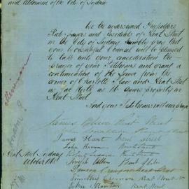Charlotte Place & Kent St Petition for sewerage. [All addresses in Kent St] James Blair; John