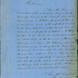Petition of Surry Hills residents for removal of pound in Moore Park. Helen M Brindley; Bourke St