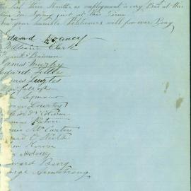 Petition - Request from labourers to be employed on the Sydney Commons, 1869