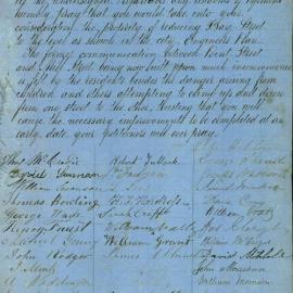 Petition - Request to reduce level street according to Engineer's plans, Bay Street Pyrmont, 1869