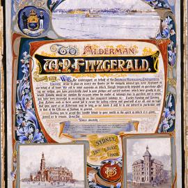 Illuminated address - To Alderman WP Fitzgerald from the Municipal Employees Union, 1908