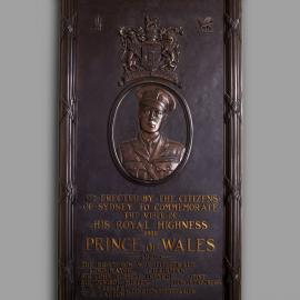 Commemorative plaque - Visit of HRH Prince of Wales to Sydney in 1920, installed in 1925