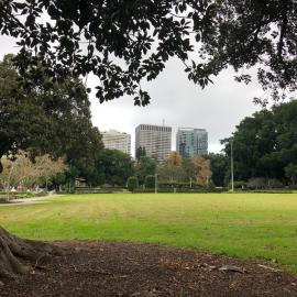 Hyde Park Sydney, deserted during Covid-19 pandemic, 2020