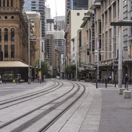 George Street with few pedestrians during Covid-19 pandemic, 2020