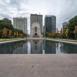 Anzac Memorial on an overcast day during Covid-19 pandemic, 2020