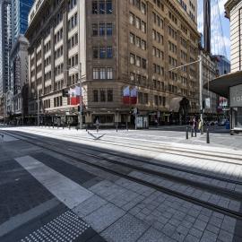 George Street and Market Street, almost empty during Covid-19 pandemic, 2020