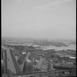 Millers Point and Pyrmont from Sydney Harbour Bridge, Sydney, 1937