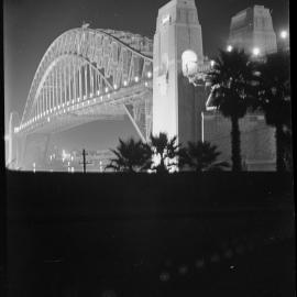 Sydney Harbour Bridge by night, Kirribilli Avenue Kirribilli, circa 1937
