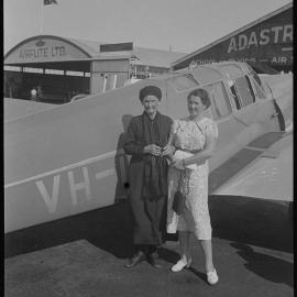 Two women at the Mascot Aerodrome, circa 1937 