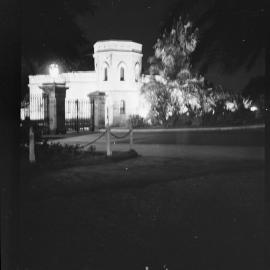 Government House Lodge illuminated by night, Sydney, 1938 