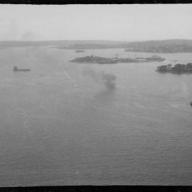 Sydney Harbour from top chord of Sydney Harbour Bridge, Sydney, 1932