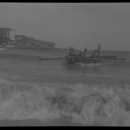 Lifesavers in surfboat, North Bondi, 1935