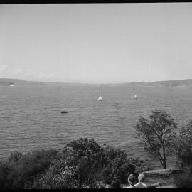 Boats racing on Sydney Harbour, Nielsen Park, Vaucluse, 1941 