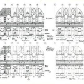 Plan - Elevations, Sections, Stage, Restoration Sydney Town Hall, George Street Sydney, 1990-1991