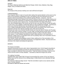 Transcript, Miunutes of Council, Sep 1903 [Newtown Municipal Council]