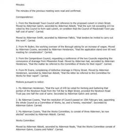 Transcript, Minutes of Council, Mar 1876 [Newtown Municipal Council]