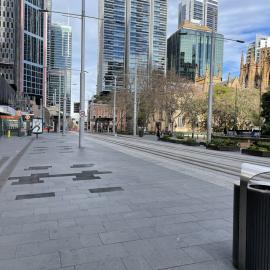 Looking south down George Street to Bathurst Street during Covid-19 pandemic, 2021