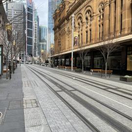 View south down George Street to Park Street during Covid-19 Pandemic, 2021