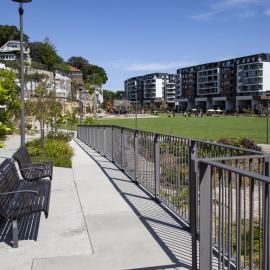 View of Harold Park Green and apartments, Forest Lodge, 2018