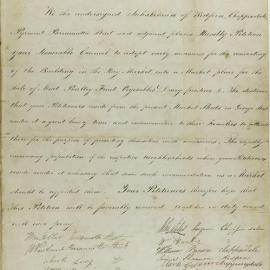 Petition - Request for the conversion of the Hay Market into a produce market, Haymarket, 1844