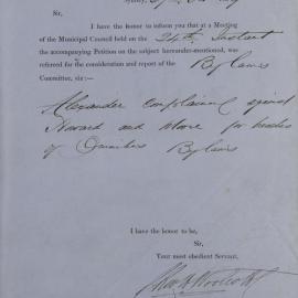 Petition - Petitions and papers regarding omnibus bye laws and their implementation, Sydney, 1859