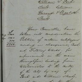 Report of Improvement Committee on petition to improve William Street, Sydney, 1869