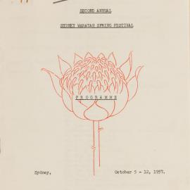 Second Annual  Sydney Waratah Festival Programme, Sydney, 1957