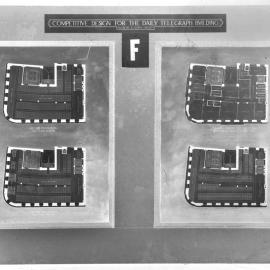 Competitive plan design, Daily Telegraph Building, HR Ross and Rowe Architects Entry F, circa 1930