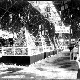 Sydney Royal Easter Show Pavilion with pyramid shaped exhibit, circa 1920