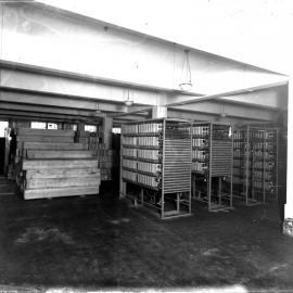 Factory interior with machinery, unknown location, no date