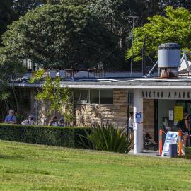 People line up at Victoria Park Swimming Pool during Covid-19 lockdown, Victoria Park Camperdown, 2021