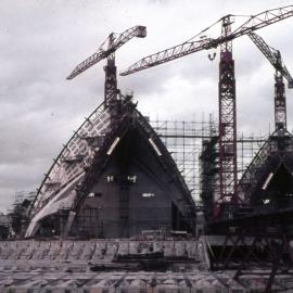 Opera House under construction, Bennelong Pont Sydney, 1965