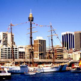 Tall ships, Australia Day Celebrations, Darling Harbour, Sydney, 1988