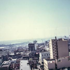 View looking north towards the Sydney Opera House from St Margaret's Hospital, Surry Hills, 1967