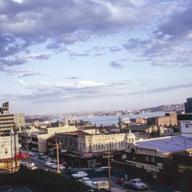 View looking south east of Sydney Harbour, Miller Street North Sydney, 1967