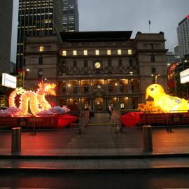 Dragon and dog lanterns, Lantern festival, Chinese New Year, Alfred Street Sydney, 2006